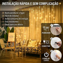 Cortina Led 3x3 Metros com 300 LEDs • 8 Modos de Luz (+FRETE EXPRESSO GRÁTIS)