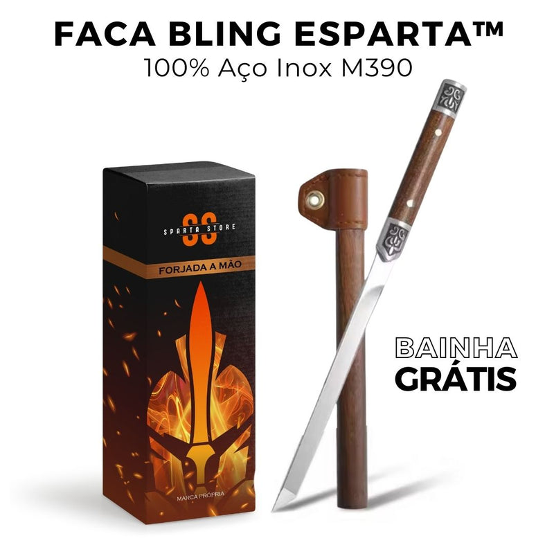 Faca Bling Esparta™ • Aço 7Cr Inox + Bainha e Frete GRÁTIS