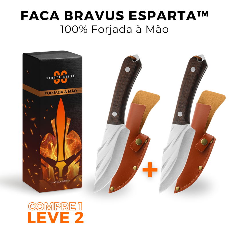 (COMPRE 1 LEVE 2) Faca Bravus Esparta® • 100% Forjada à Mão