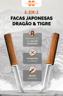 Facas Japonesas Dragão e Tigre - 100% Forjadas à Mão