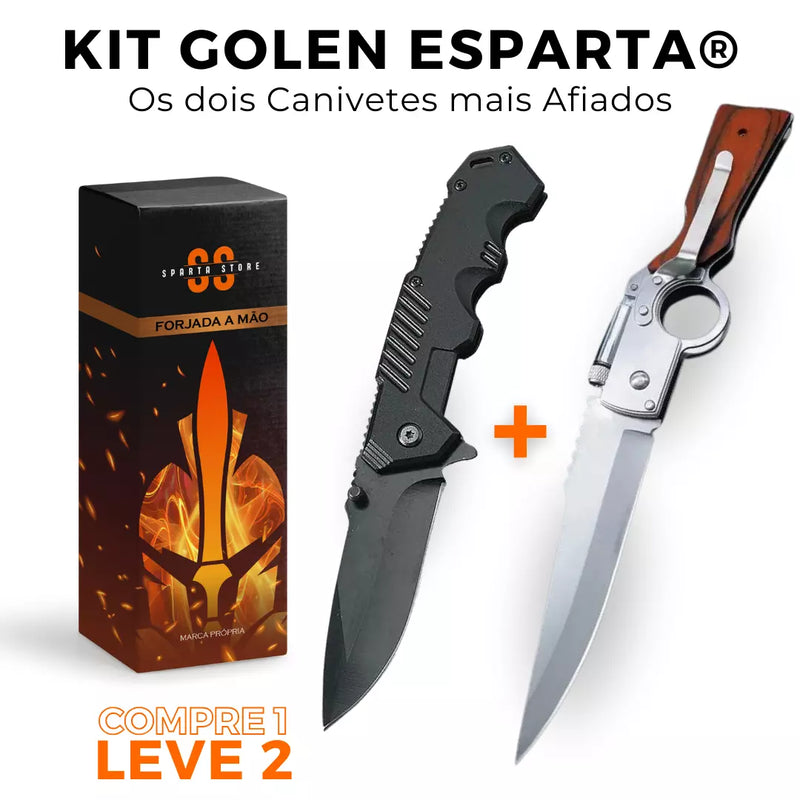 [Pague 1 LEVE 2] Kit Golen Esparta • Canivetes Combat + Kalash