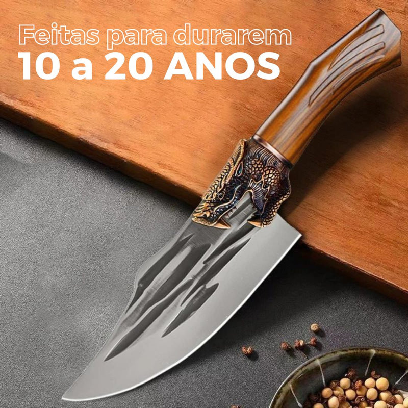 Faca Bravos Lion™ • 100% Forjada à Mão (COMPRE 1 LEVE 2)