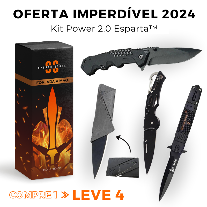 Kit Power 2.0 Esparta™ • 4 Canivetes EM 1 (+ FRETE GRÁTIS)