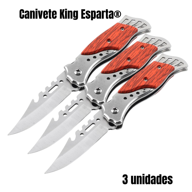 Canivete King Esparta - 100% Aço Inox (FRETE GRÁTIS ATÉ 23:59)