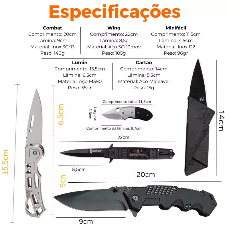 Kit Power Esparta™ • 5 Canivetes (+ FRETE GRÁTIS)