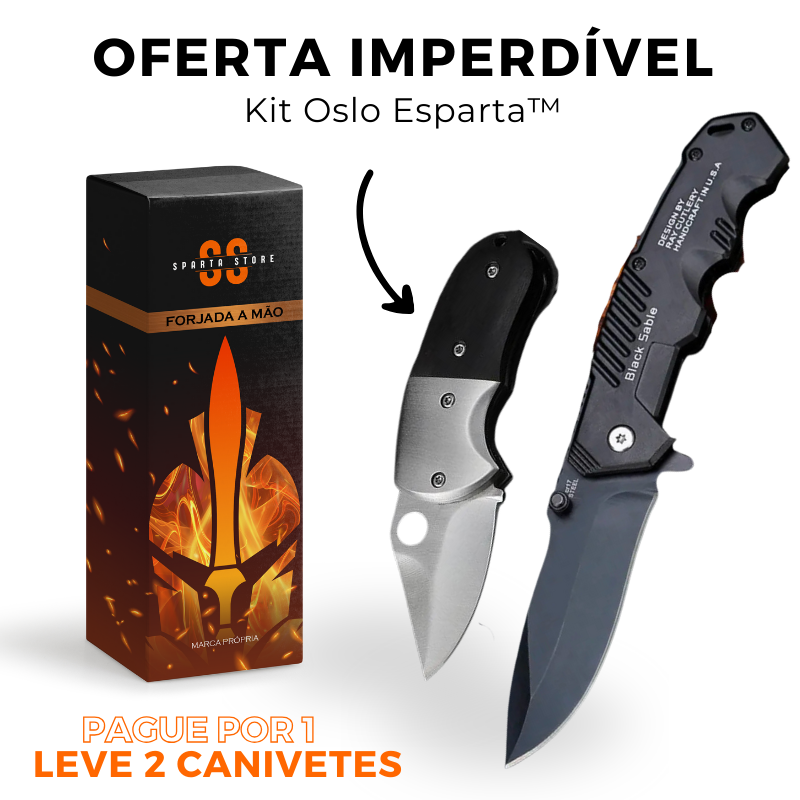 Kit Oslo Esparta™ • Canivetes Combat + Minifácil (+FRETE GRÁTIS)