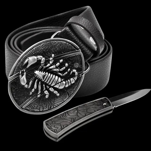 Cinto Faca Secreta™ • Fivela de Cinto com Canivete Interno (+FRETE GRÁTIS)