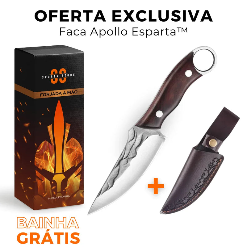 🎁 Faca Artesanal Forjada à Mão • Faca Apollo Esparta™ (BAINHA GRÁTIS) (100% off)