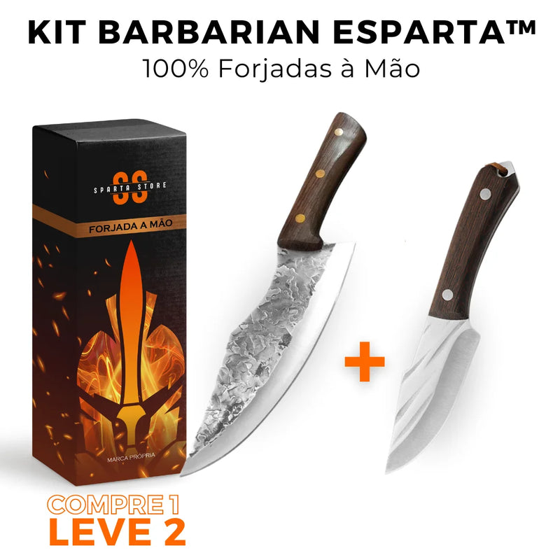 Kit Barbarian Esparta™ • Faca King + Faca Bravus [COMPRE 1 LEVE 2]