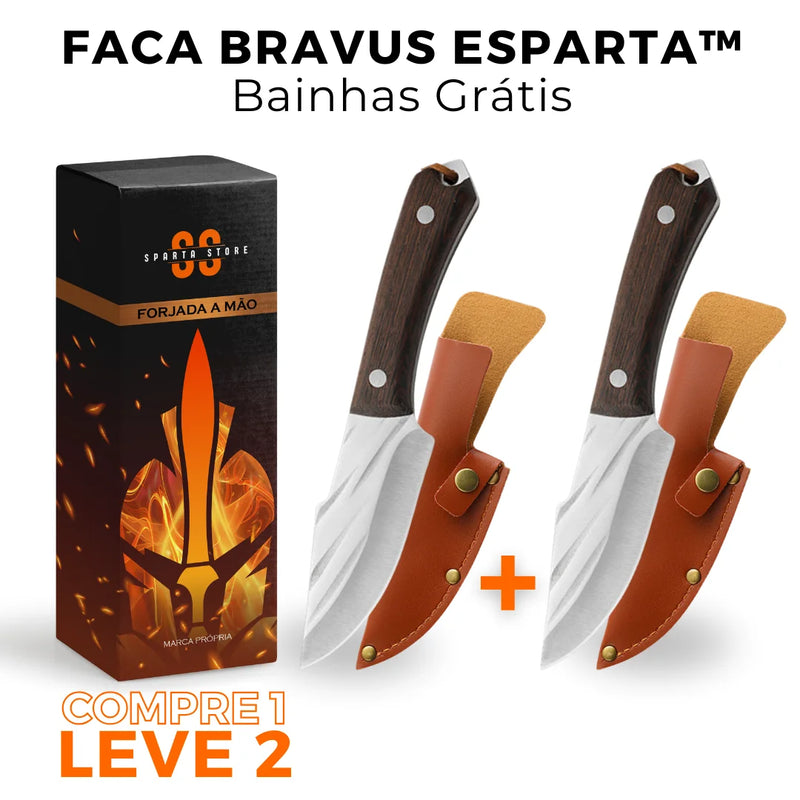 (COMPRE 1 LEVE 2 + BRINDE) Faca Bravus Esparta™ • 100% Forjada à Mão