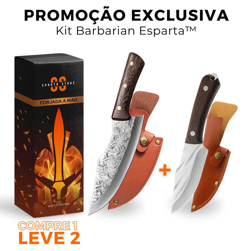 (COMPRE 1 LEVE 2 + BAINHAS) Kit Barbarian Esparta™ • Faca King + Faca Bravus