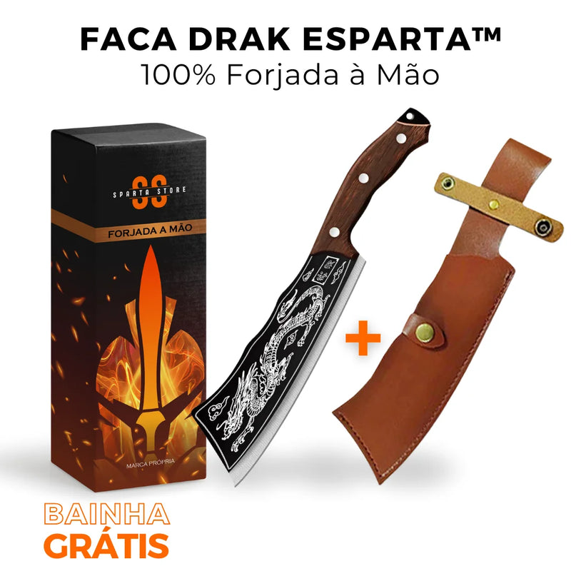 Faca Japonesa Forjada à Mão - Faca Drak Esparta™ (+BAINHA GRÁTIS)