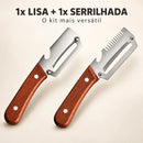 (COMPRE 1 LEVE 2) Fatiador Manual Multiuso • Lâmina de Aço Inox e Cabo de Madeira Premium