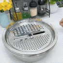 TitaniumKitchen™  3-em-1 • Combo 100% em Aço Inox com Ralador + Escorredor + Bacia