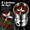 TitaniumBlend™ • Moedor Elétrico Multifuncional de Café, Grãos e Especiarias em Aço Inox com 4 Lâminas