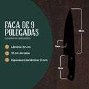 Faca Artesana Aço Carbono 9 Polegadas Javali • 100% Forjada à Mão (+Bainha de Couro Grátis)