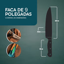 Faca Artesanal Aço Carbono 9” Folha  Cabo com Isca Artificial Pesca • 100% Forjada à Mão (+Bainha de Couro Grátis)