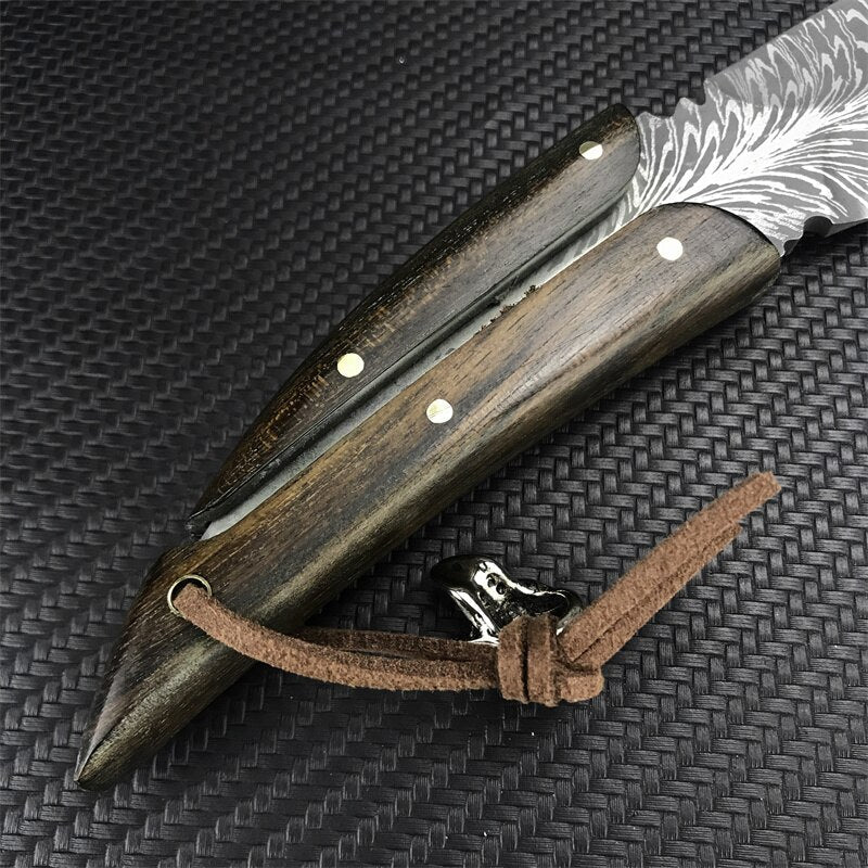 Canivete Artesanal Forjado à Mão + Bainha Grátis • Canivete Pena Esparta™