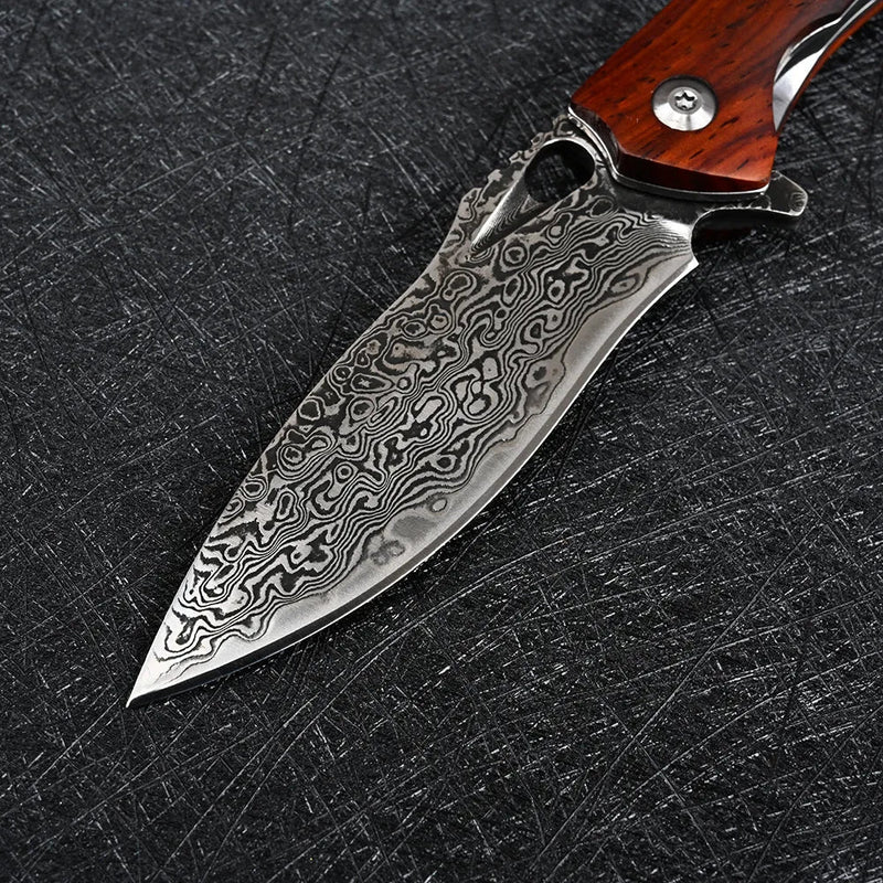 Canivete Artesanal Aço Damasco VG10 • Bainha Grátis